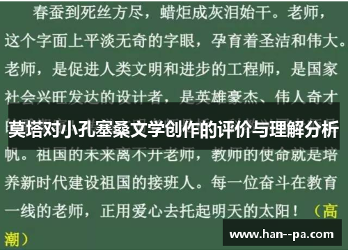 莫塔对小孔塞桑文学创作的评价与理解分析